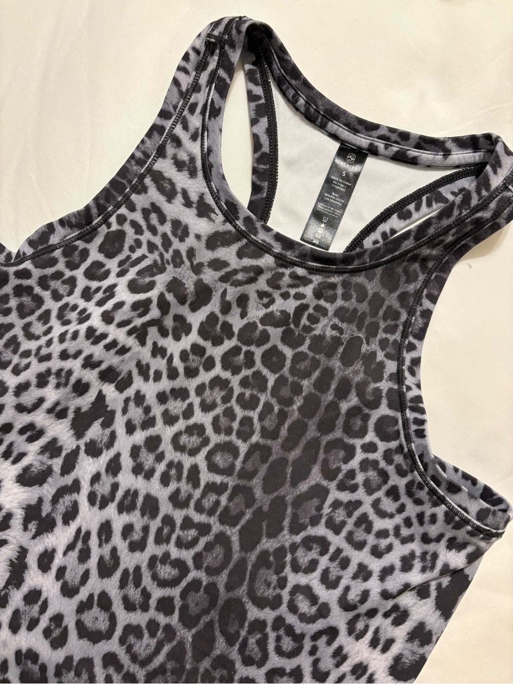 Grey Leopard Print Racerback Tank Top - Women’s Athletic Layer
